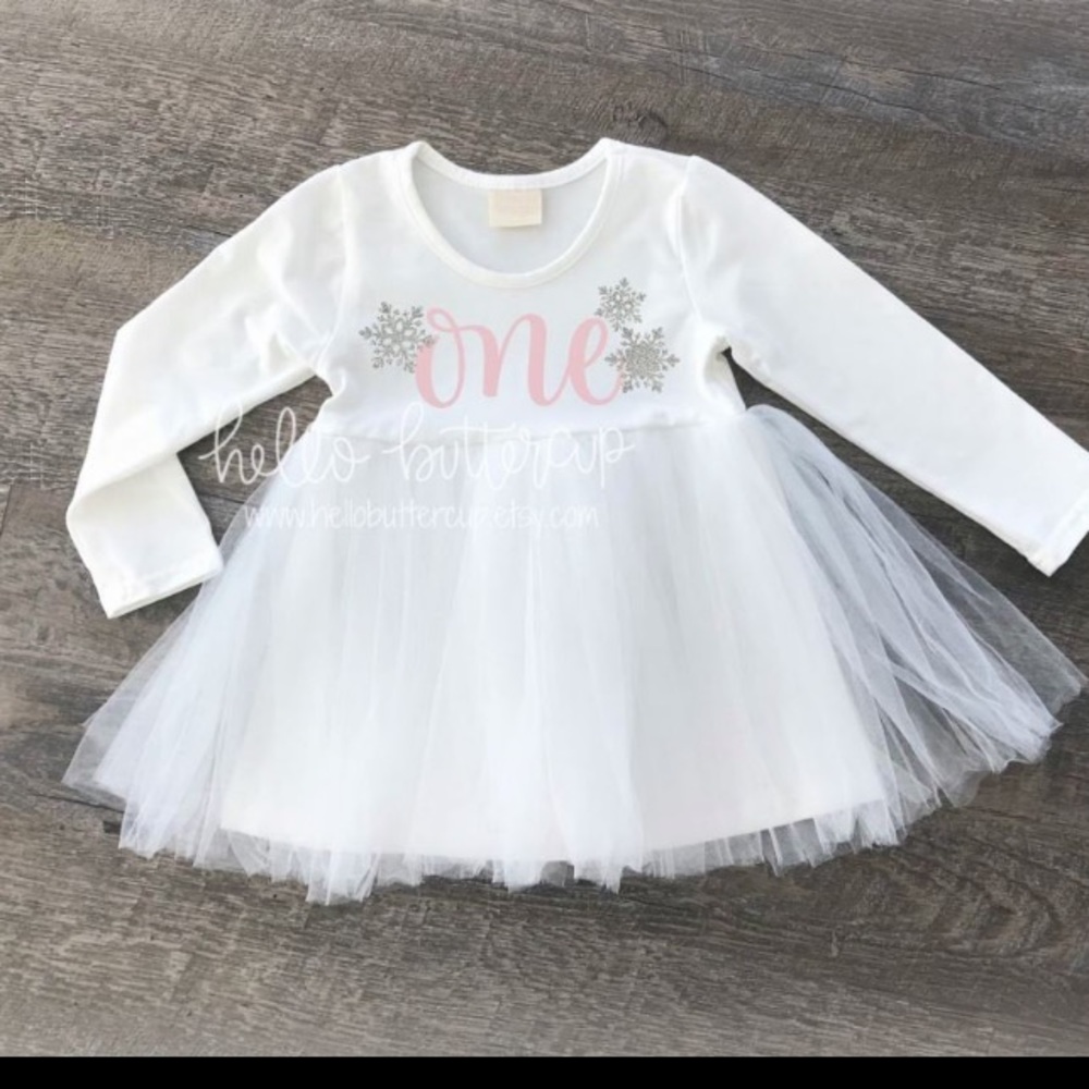 1 year old snowflake dress